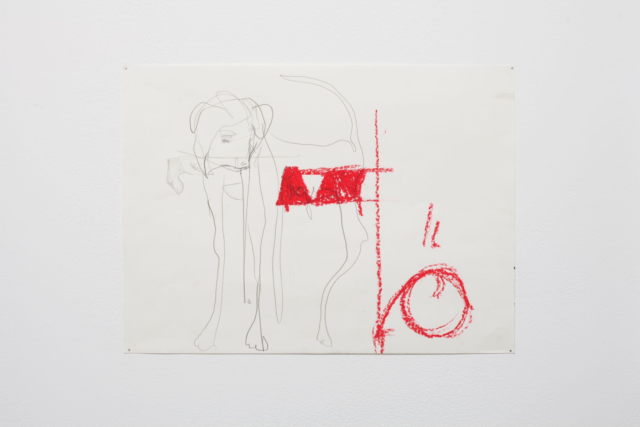 Anne Imhof, Drawing for Rage II, 2014, Watercolour, marker on paper, 30 ⁠× ⁠40.5 ⁠⁠cm