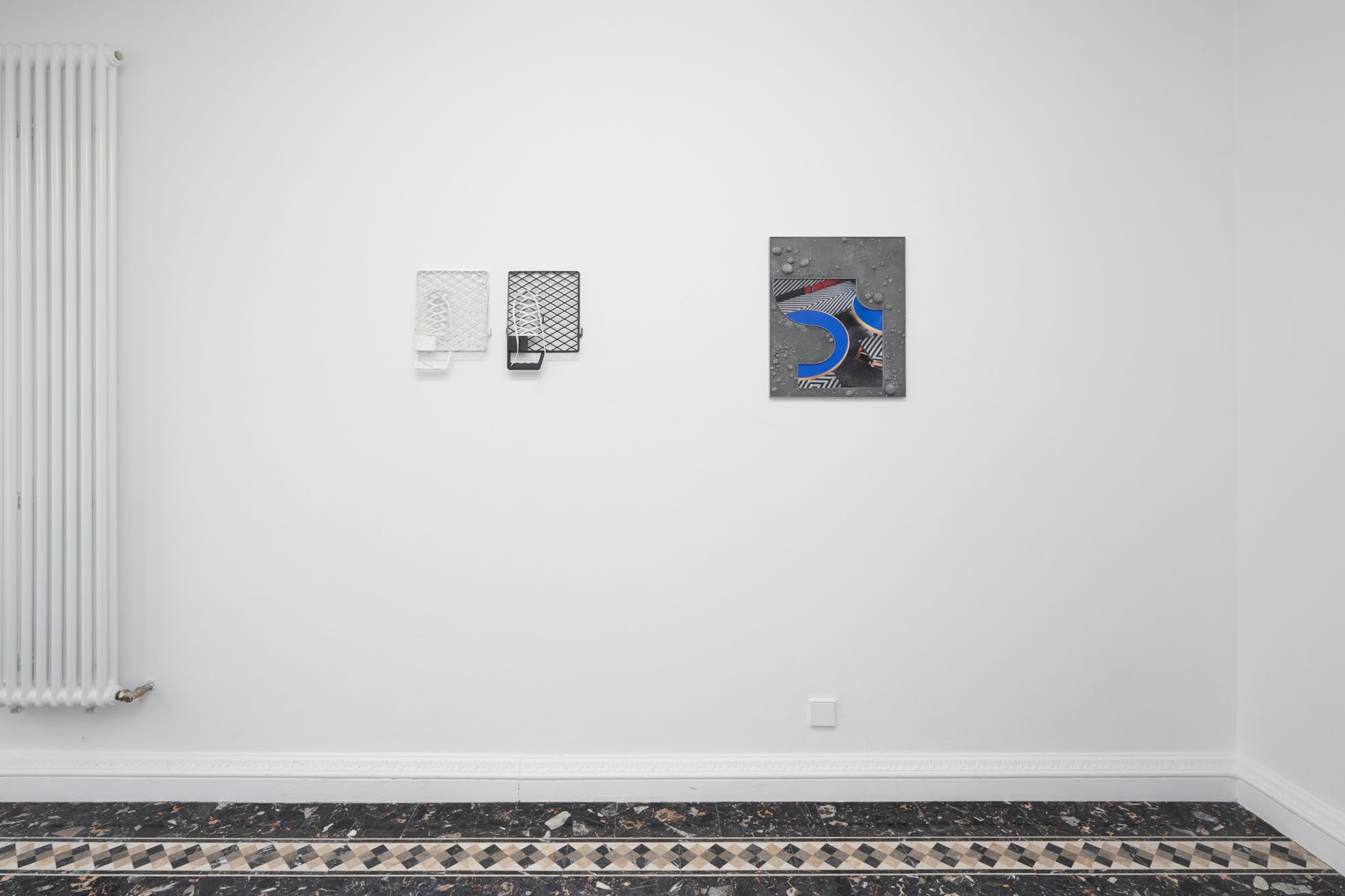 Installation view, Davide Stucchi, Nicole Wermers, Some Borrowed Time, Deborah Schamoni, 2023