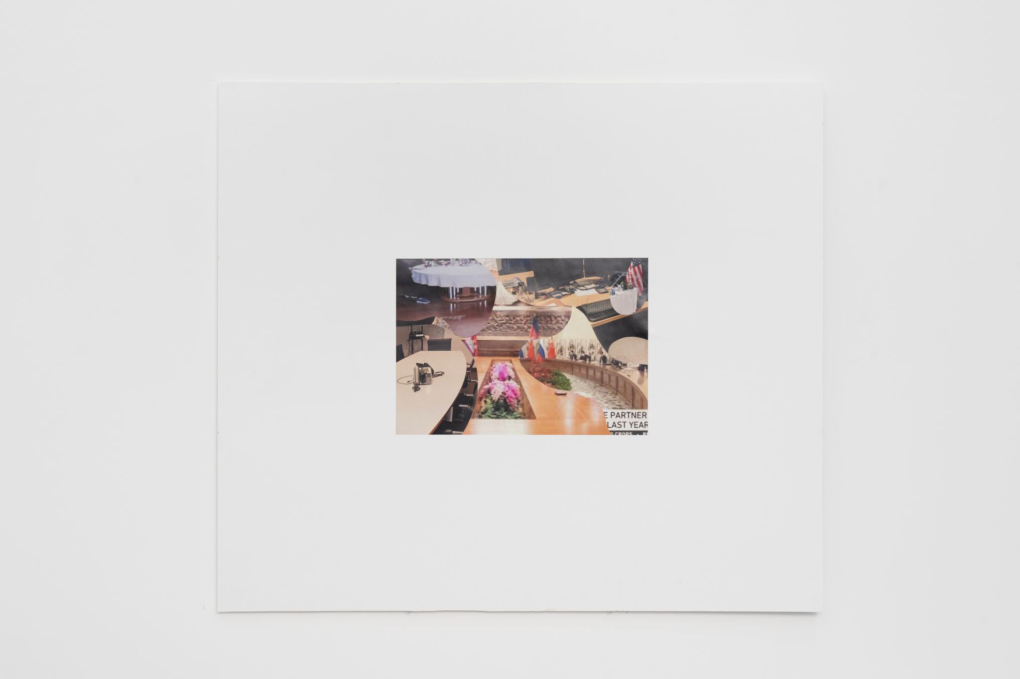 Gerry Bibby, Lobby, 2023, Laser copy on paper, tape, paper, foam board, 57 ⁠× ⁠65 ⁠⁠cm